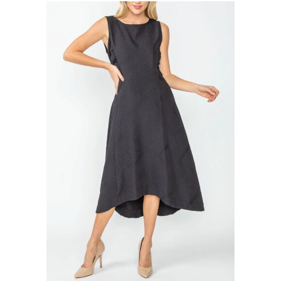 IC COLLECTION | Dresses | Ic Collection Black Fit Flare Tank Dress ...